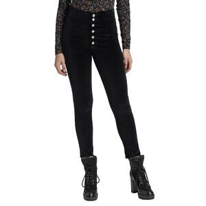Veronica Beard NWOT Debbie High-Rise Skinny Jean Black Velvet Size 26 Button Fly